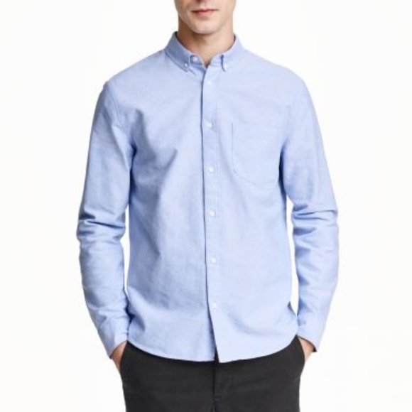 H&M Shirts Hm Regular Fit Light Blue Oxford Buttondown Shirt Poshmark
